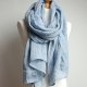 LNIANY szal NIEBIESKI, naturalny SZAL lniany damski handmade PRACOWNIA ZOLLA