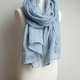 LNIANY szal NIEBIESKI, naturalny SZAL lniany damski handmade PRACOWNIA ZOLLA