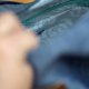 Boho bag z granatowego jeansu