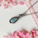 Naszyjnik Labradoryt stal chirurgiczna wisiorek handmade wirewrapping