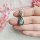 Naszyjnik Labradoryt stal chirurgiczna wisiorek handmade wirewrapping