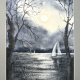 Kot i jachty. Akwarela 42*30 cm