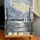 Kot i jachty. Akwarela 42*30 cm