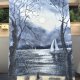 Kot i jachty. Akwarela 42*30 cm