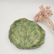 Patera ceramiczna zielona LIŚĆ ręcznie lepiona rękodzieło pomysł na prezent duży talerz na owoce/ciasto