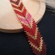 Jesienna Bransoletka "Red Chevron" z Koralików w Odcieniach Czerwieni, Brązu i Złota