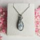 Naszyjnik Jaspis Szary stal chirurgiczna wisiorek handmade wirewrapping