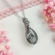 Naszyjnik Jaspis Szary stal chirurgiczna wisiorek handmade wirewrapping