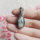 Naszyjnik Jaspis Szary stal chirurgiczna wisiorek handmade wirewrapping