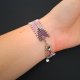 Elegancka Fioletowo Srebrna Bransoletka "Violet Silver Chevron"