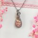 Naszyjnik Rodochrozyt stal chirurgiczna wisiorek handmade wirewrapping