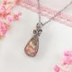 Naszyjnik Rodochrozyt stal chirurgiczna wisiorek handmade wirewrapping