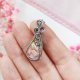 Naszyjnik Rodochrozyt stal chirurgiczna wisiorek handmade wirewrapping