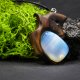 Wisiorek  - Kwarc opalitowy i orzech – biżuteria z duszą ziemi, pirografia, handmade, prezent Unique Jewelry Design; Luxury Wooden