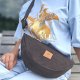 Torebka crossbody z Czekoladowego Nubuku