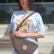 Torebka crossbody z Czekoladowego Nubuku