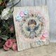 Anioł stróż na desce, obraz decoupage, prezent pod choinkę
