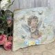 Anioł stróż na desce, obraz decoupage, prezent pod choinkę