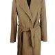 ZARA Długi elegancki płaszcz z paskiem Maxi Camel