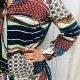 ZARA plisowana sukienka wzory patchwork