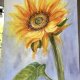 Kwiat Słońca akwarela 42/30 cm, A3