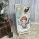 Anioł stróż na desce, obraz decoupage, prezent pod choinkę