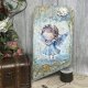 Anioł stróż na desce, obraz decoupage, prezent pod choinkę