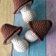 Zestaw trzech szydełkowych grzybków – brązowa jesień w wersji handmade (2)