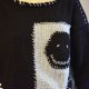 Ręcznie robiony sweter damski oversize w stylu patchworkowym