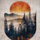 Plakat - 30x40 cm - Abstrakcyjny las (2-0745)