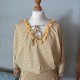 Żółta bluzka tunika boho chwosty letnia lato Hippie