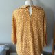 Bluzka vintage żółta w kwiaty z kołnierzykiem retro romantyczna Floral Cottage