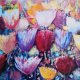 Artystyczne płytki ceramiczne "Tulipki fioletowe"
