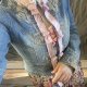 haftowany jeans