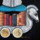 Anioł Bibliofil 16 oryginalny obraz ręcznie malowany collage