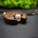 Wisiorek - Wiśnia i agat – biżuteria z duszą ziemi, pirografia, handmade, prezent Unique Jewelry Design; Luxury Wooden Jewellery
