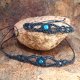 Pulsar apatyt i agat w makramie komplet pleciony choker i bransoletka