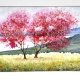 Różowy cud wiosny 30/42cm. Original Akwarela A3