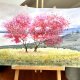Różowy cud wiosny 30/42cm. Original Akwarela A3