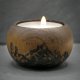 Drewniany świecznik z górskim motywem - ręcznie wypalany, idealny prezent handmade, tealight