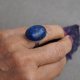 Pierścionek z lapis lazuli w stali szlachetnej, regulowany