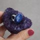 Pierścionek z lapis lazuli w stali szlachetnej, regulowany