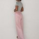 Eleganckie spodnie z dzianiny dresowej z szerokimi nogawkami wide-leg