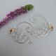 Oryginalne nausznice kolczyki cytryn i kolorowe agaty zausznice wire wrapping