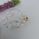 Oryginalne nausznice kolczyki cytryn i kolorowe agaty zausznice wire wrapping