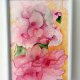 Akwarela biała ramka "Kwiaty" 14*19 cm