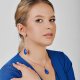 Długie kolczyki o szafirowym wykończeniu Ebru e48/25