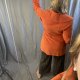 orange velvet jacket