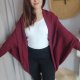 Narzutka swetrowa oversize – ciemna śliwka