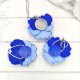 Zestaw bratki niebieskie wisiorek z kolczykami z modeliny